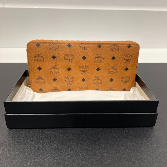 MCM Visetos Monogram Zip-Around Wallet (JB1406) - Picture 1 of 6